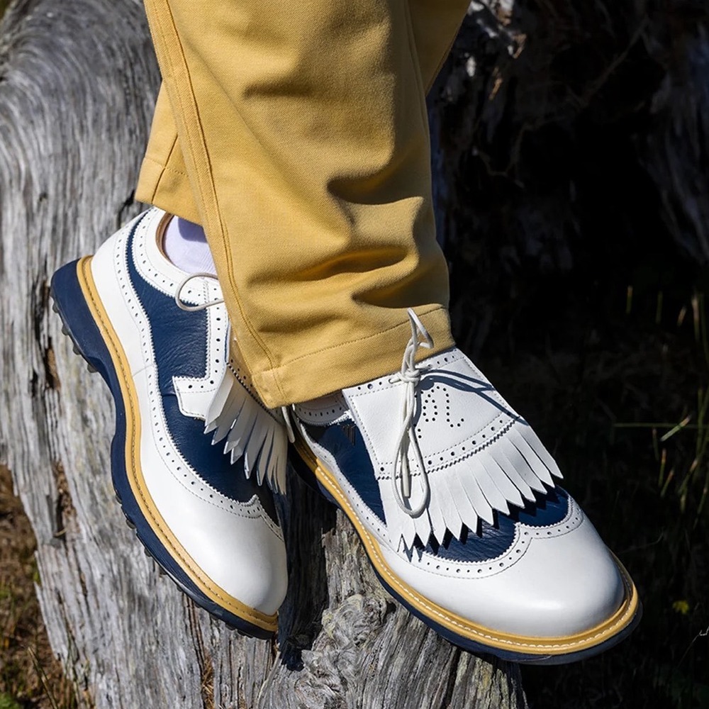 NWT Adidas x Malbon MC87 Golf Shoes Spikeless White Navy Leather Mens 11.5